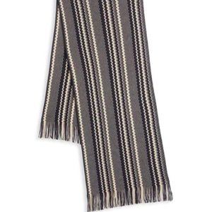 Missoni Geometric Wool-Blend Scarf in Navy and White